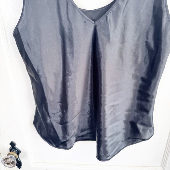 Farr West Vintage Satin Sleek Reversible Camisole Tank Top Black Style 123 Large - Picture 3 of 8